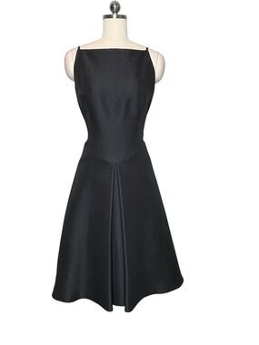 David Meister Black Fit and Flare Audrey Hepburn Cocktail Midi Dress| 6